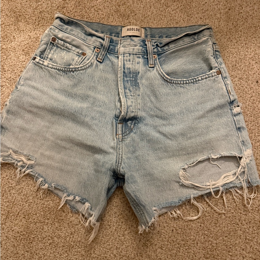 Agolde Riley Distressed Jean Shorts
